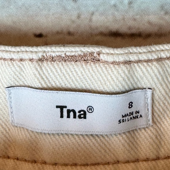 TNA Aritzia Women's Size 8 Greenwich Pant Carpenter Jeans White Tan Stitch READ - Picture 2 of 14